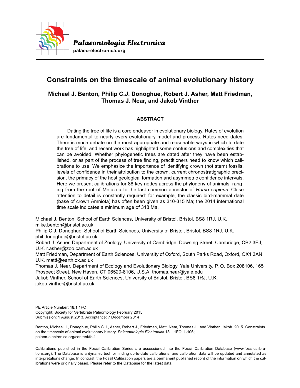 Constraints on the Timescale of Animal Evolutionary History