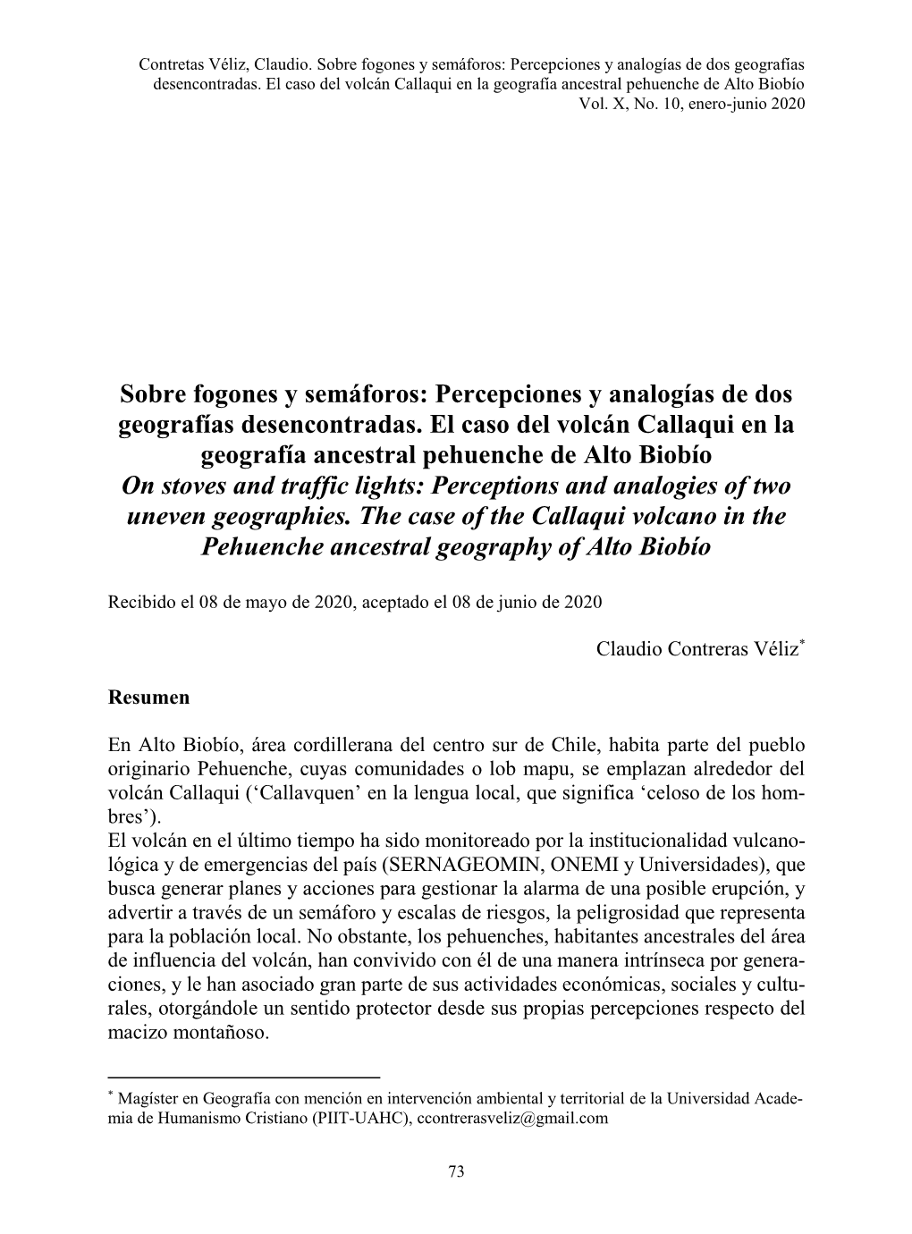 Percepciones Y Analogías De Dos Geografías Desencontradas