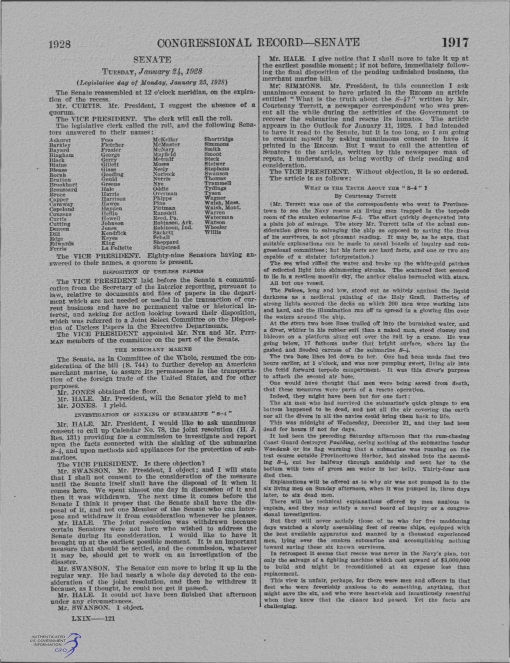 1928 CONGRESSIONAL RECORD-SENATE 1917 SENATE L\1R