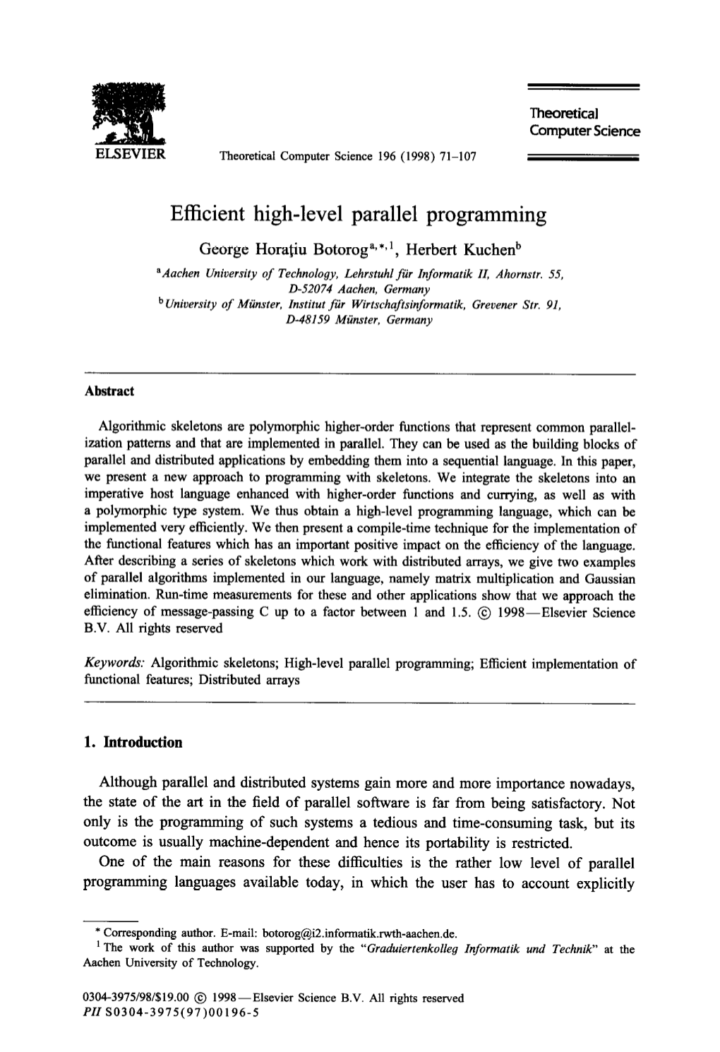 Efficient High-Level Parallel Programming