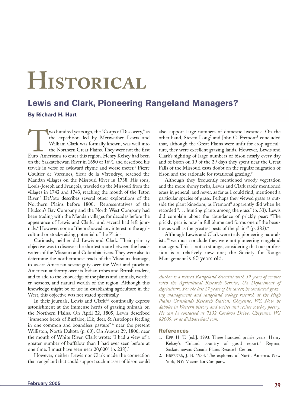 Historical Lewis and Clark, Pioneering Rangeland Managers? by Richard H