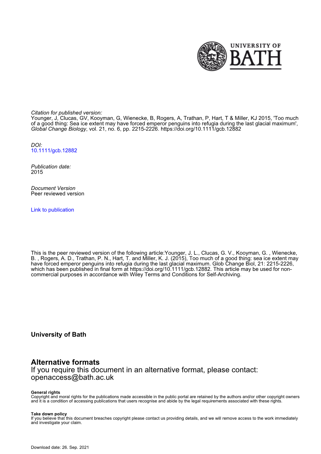 Alternative Formats If You Require This Document in an Alternative Format, Please Contact: Openaccess@Bath.Ac.Uk