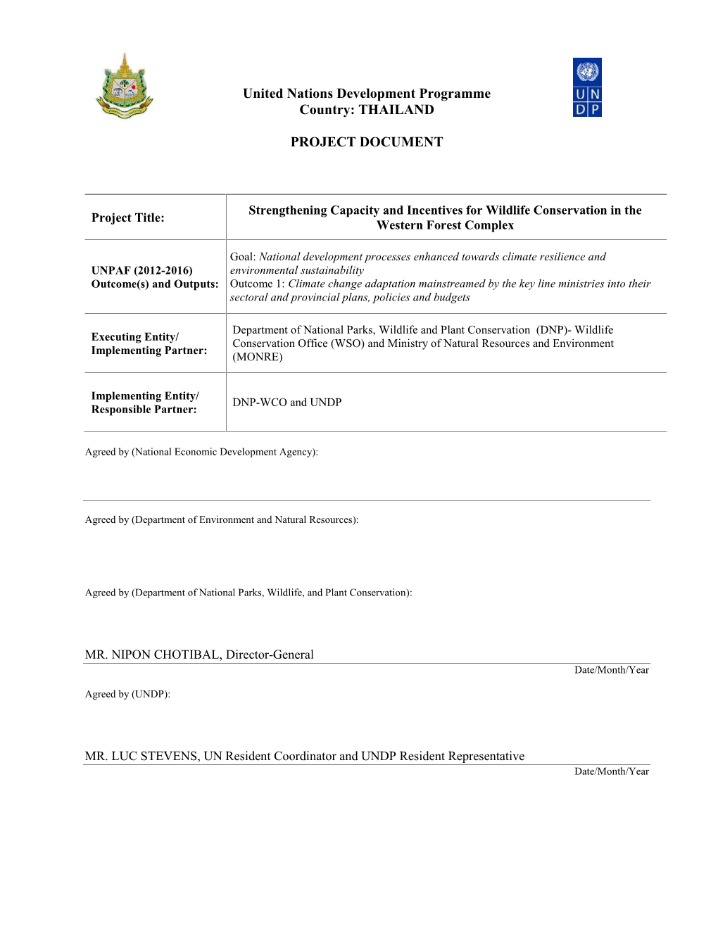 Thailand Project Document