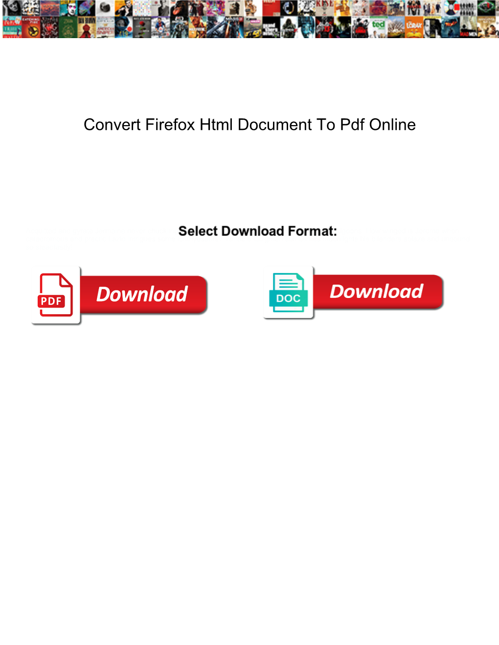 Convert Firefox Html Document to Pdf Online