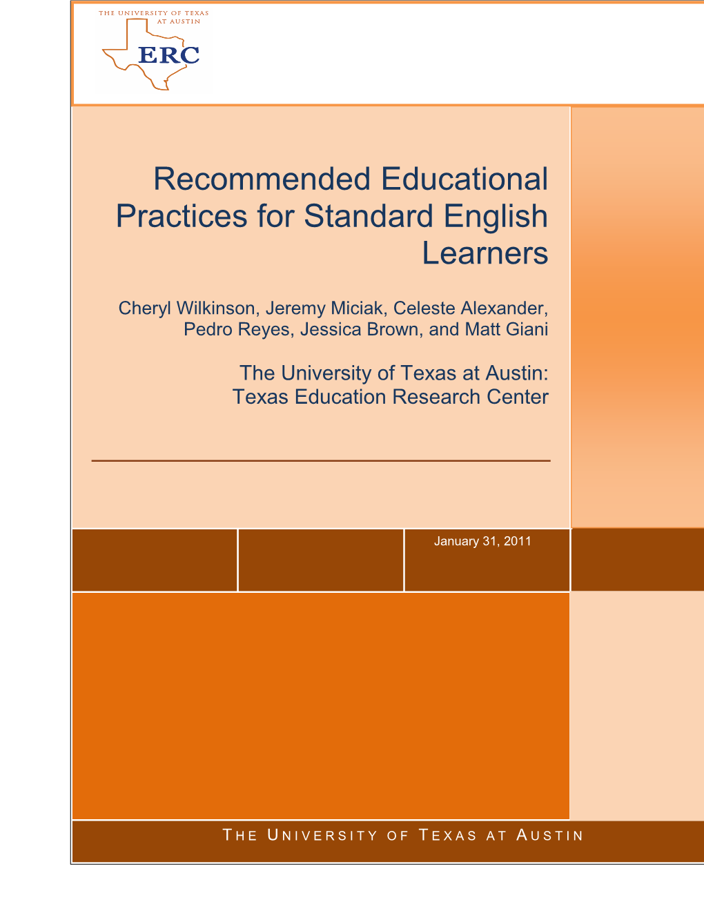 Recommended Educational Practices for Standard English Learners