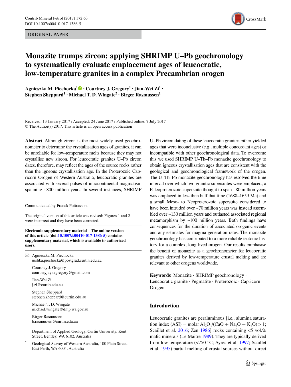 Monazite Trumps Zircon: Applying SHRIMP U–Pb Geochronology To