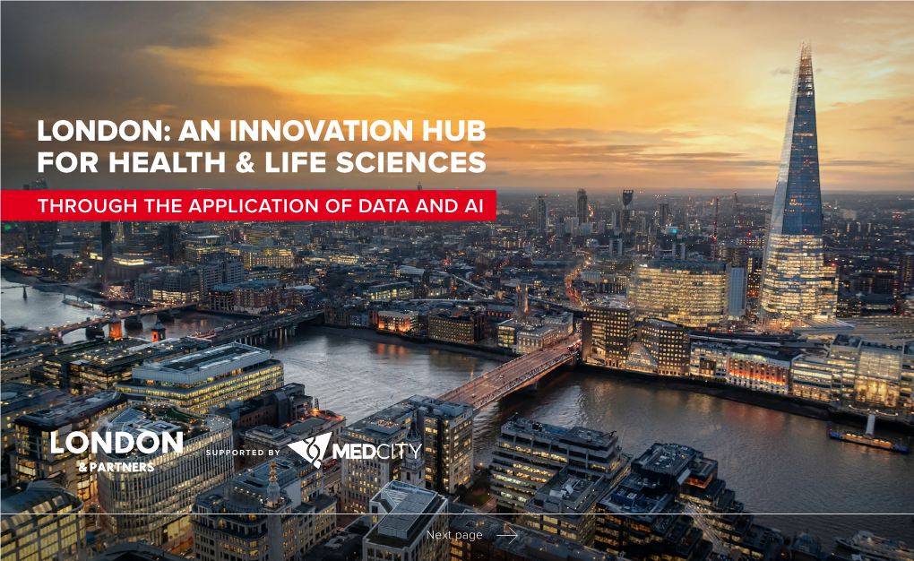 London: an Innovation Hub for Health & Life Sciences Through