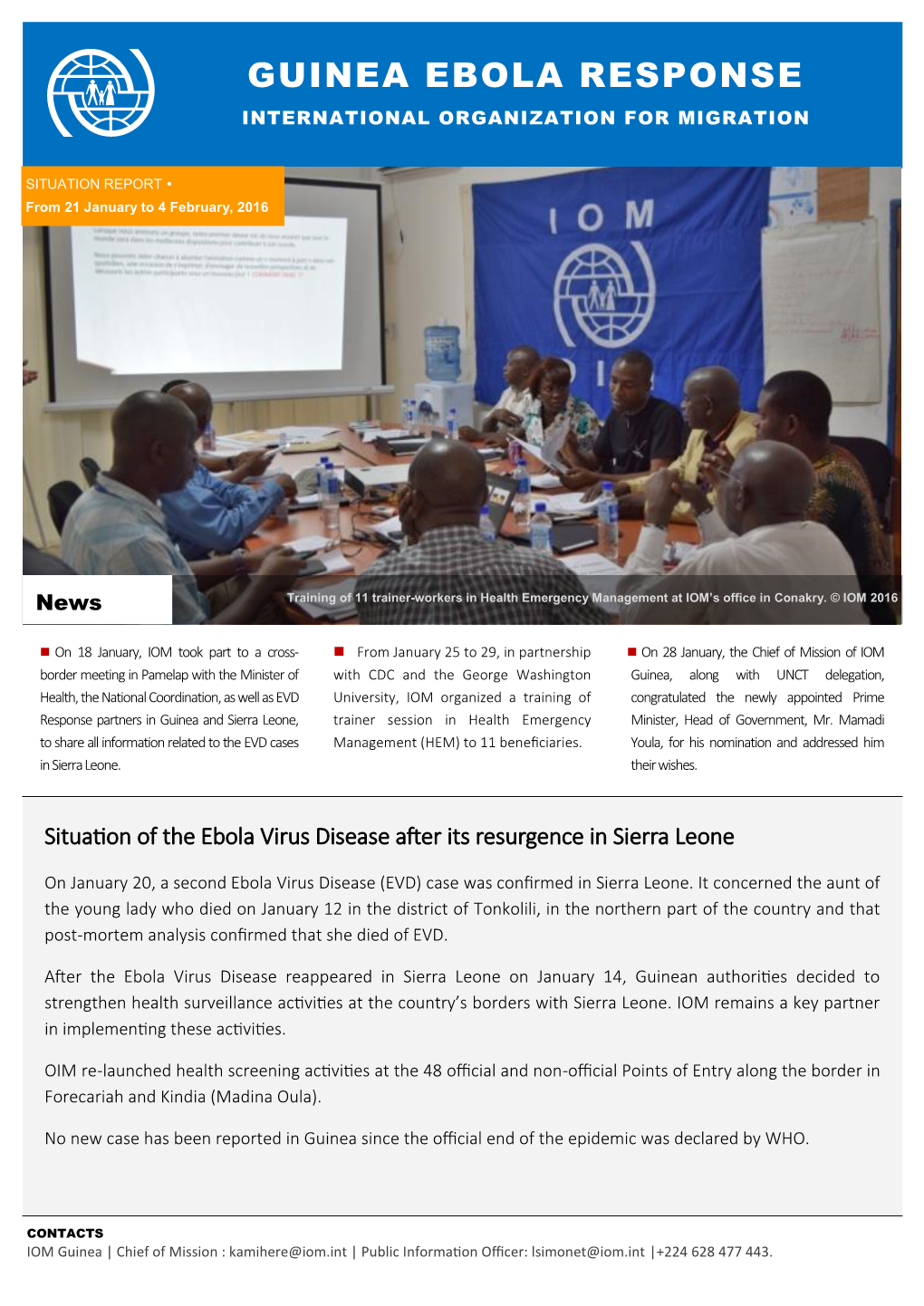 Guinea Ebola Response International Organization for Migration