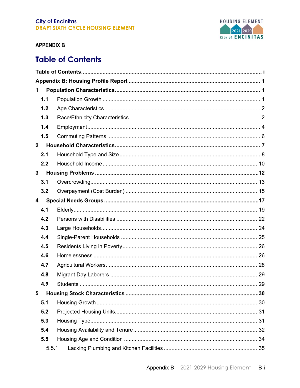 Table of Contents