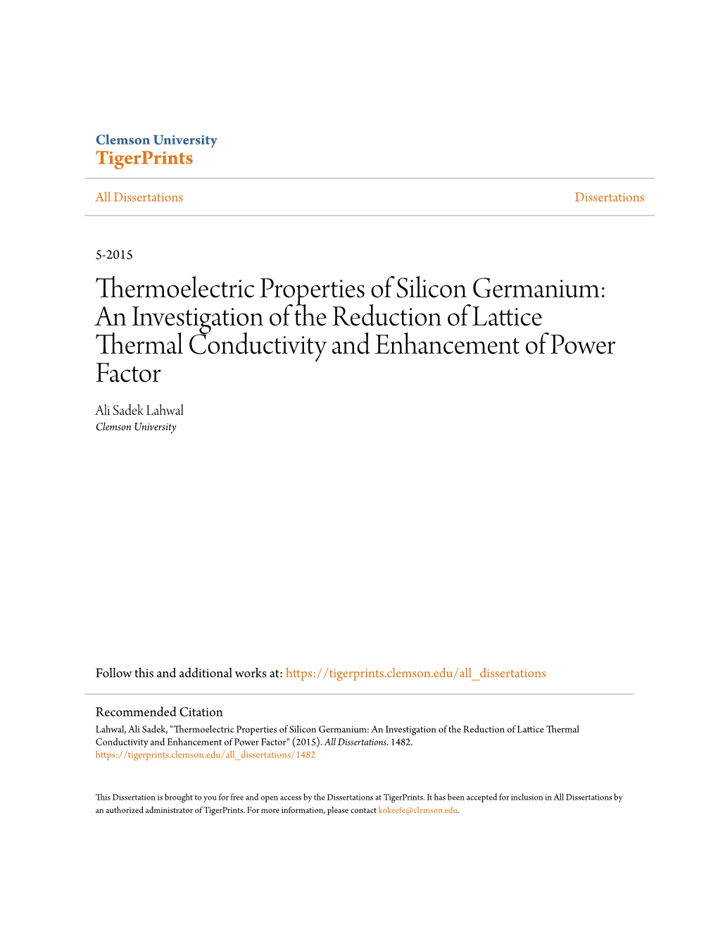 Thermoelectric Properties of Silicon Germanium