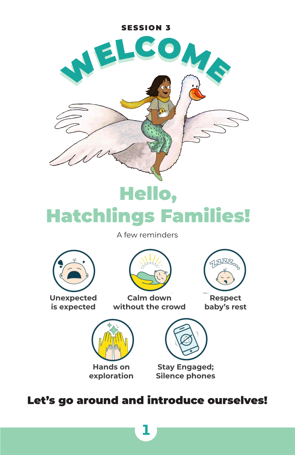 Hello, Hatchlings Families! a Few Reminders