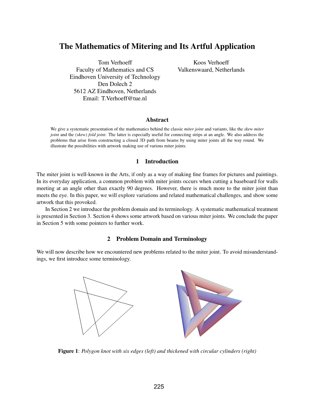 The Mathematics of Mitering and Its Artful Application