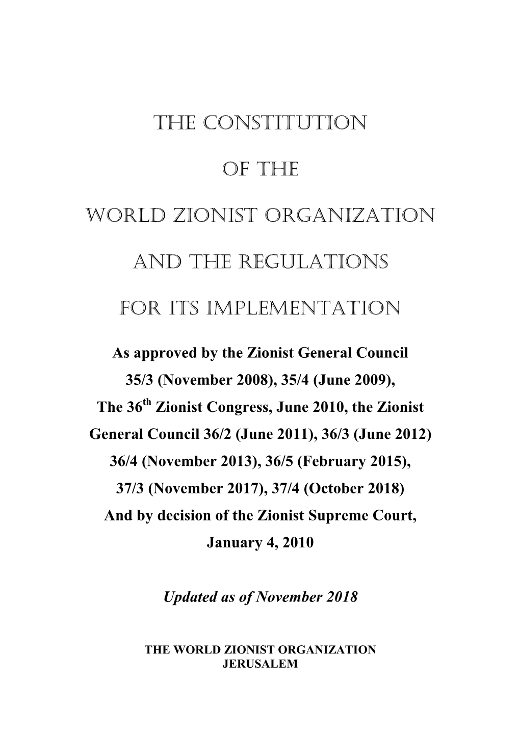 WZO Constitution