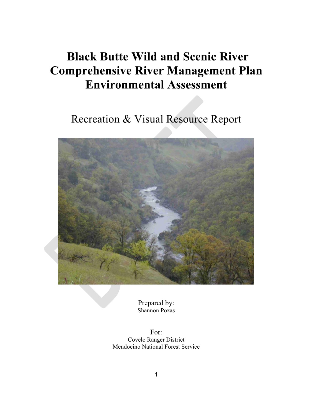 Black Butte Wild and Scenic River Comprehensive River Management Plan Environmental Assessment