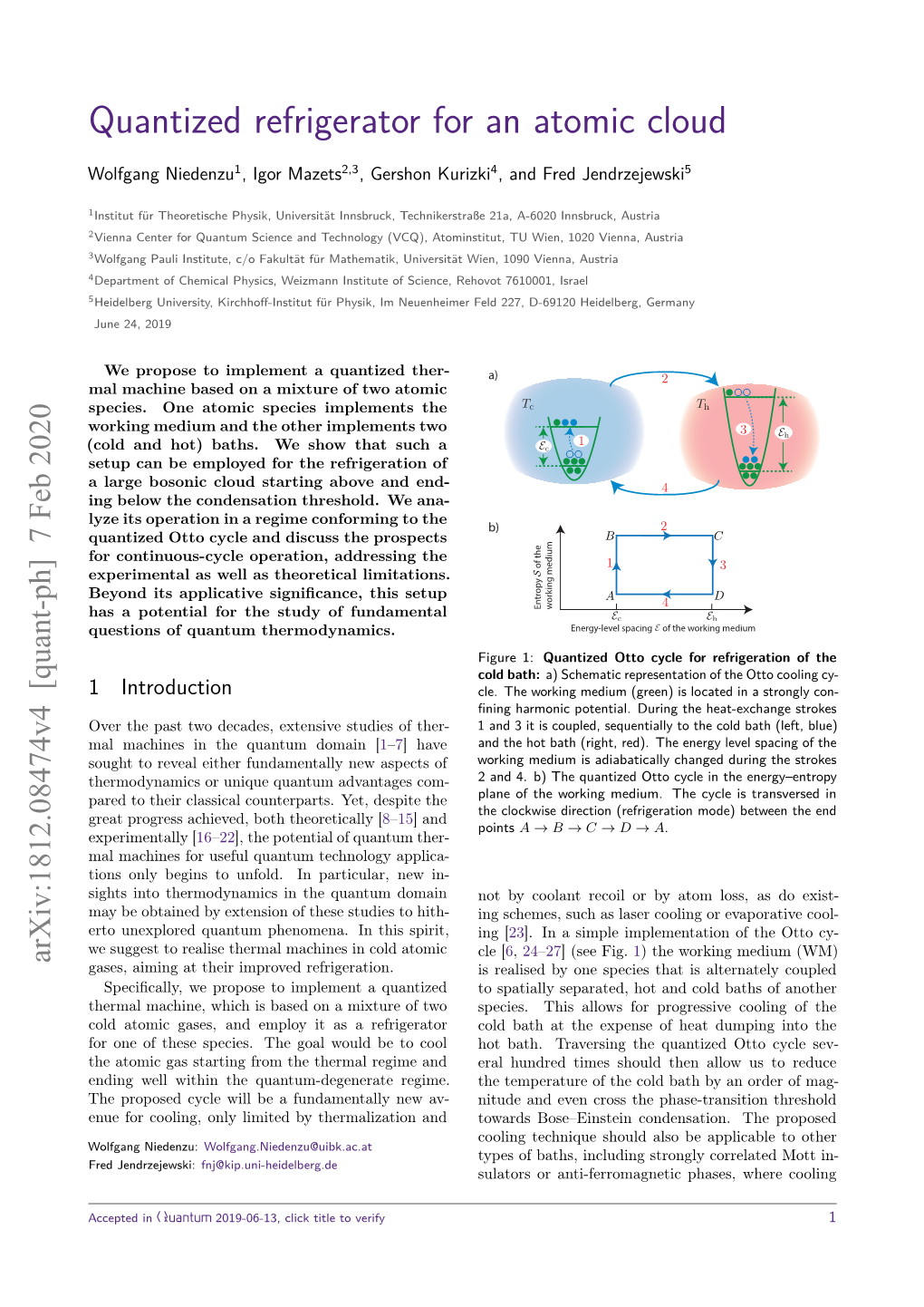 Quantized Refrigerator for an Atomic Cloud