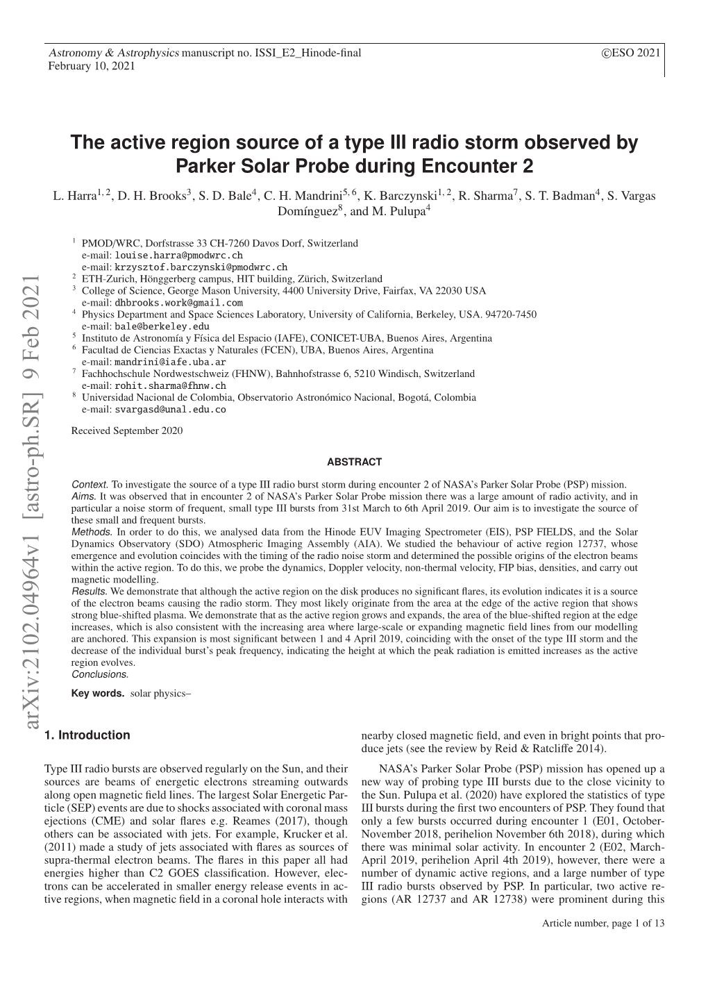 The Active Region Source of a Type III Radio Storm Observed by Parker Solar Probe During Encounter 2 Log-Spaced Chunks, Each of 2.56 Mhz Wide