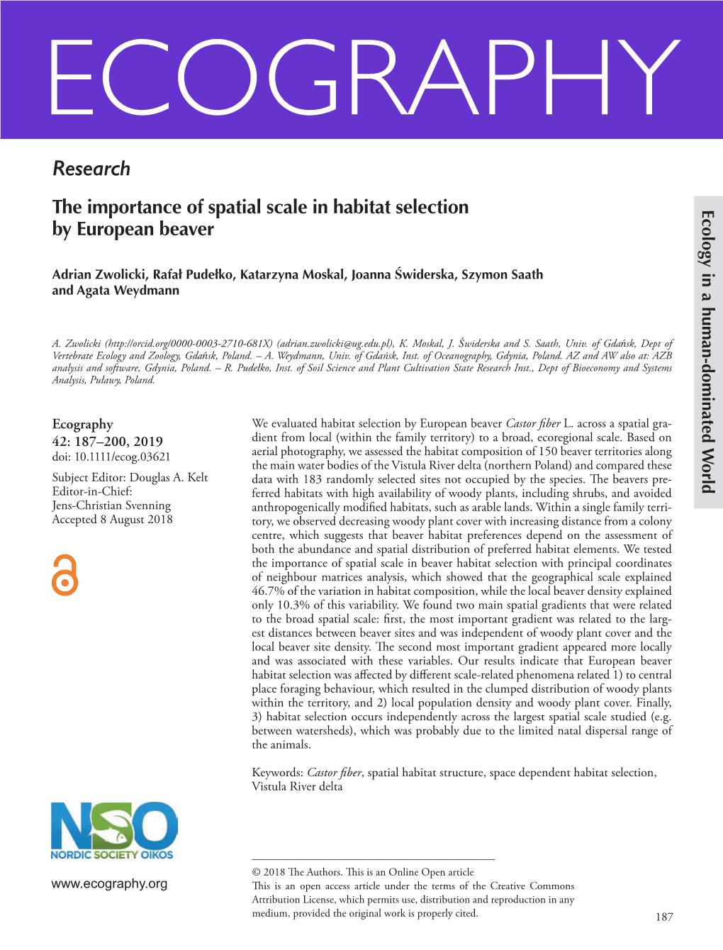 The Importance of Spatial Scale in Habitat Selection by European Beaver