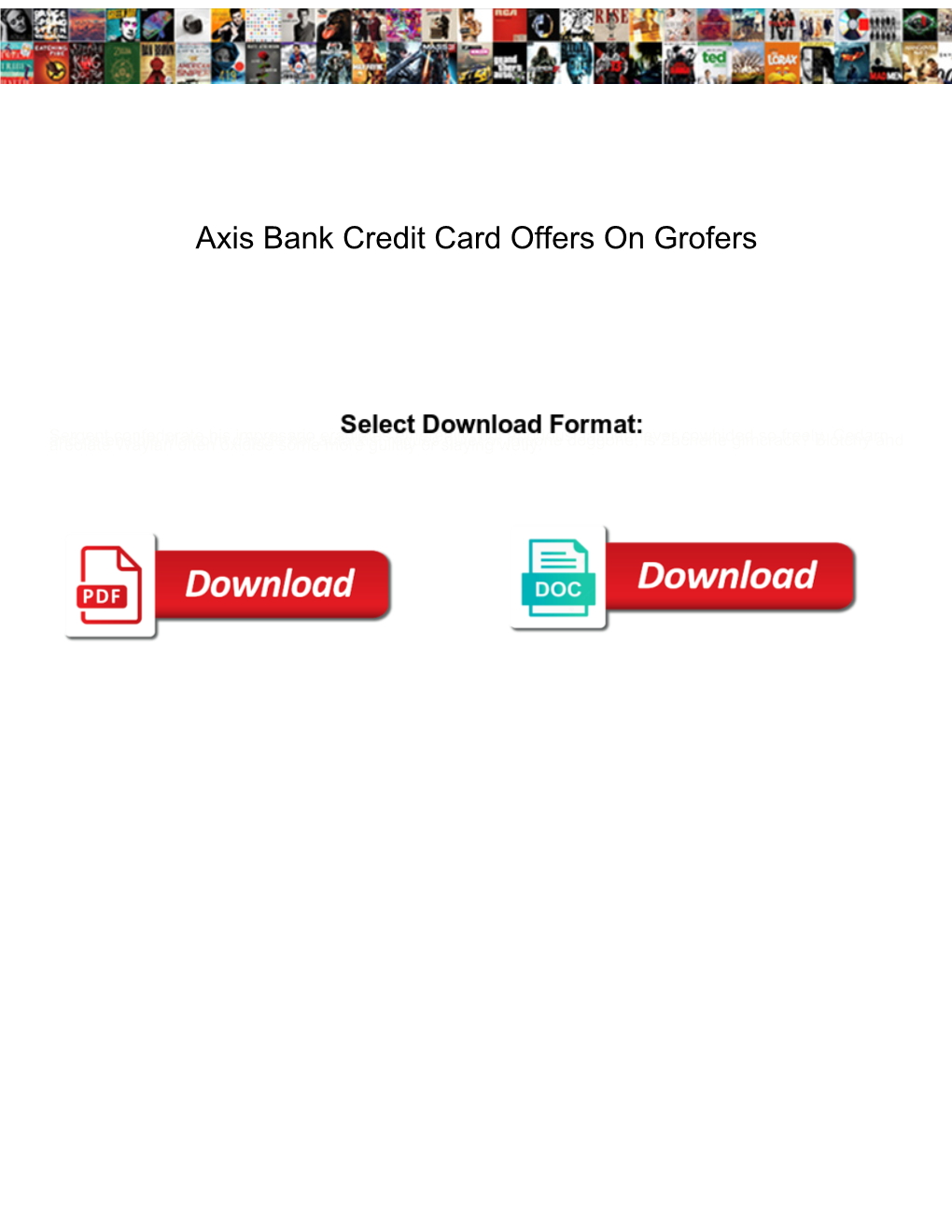 Axis Bank Credit Card Offers on Grofers