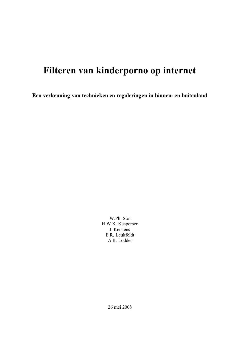 Filteren Van Kinderporno Op Internet