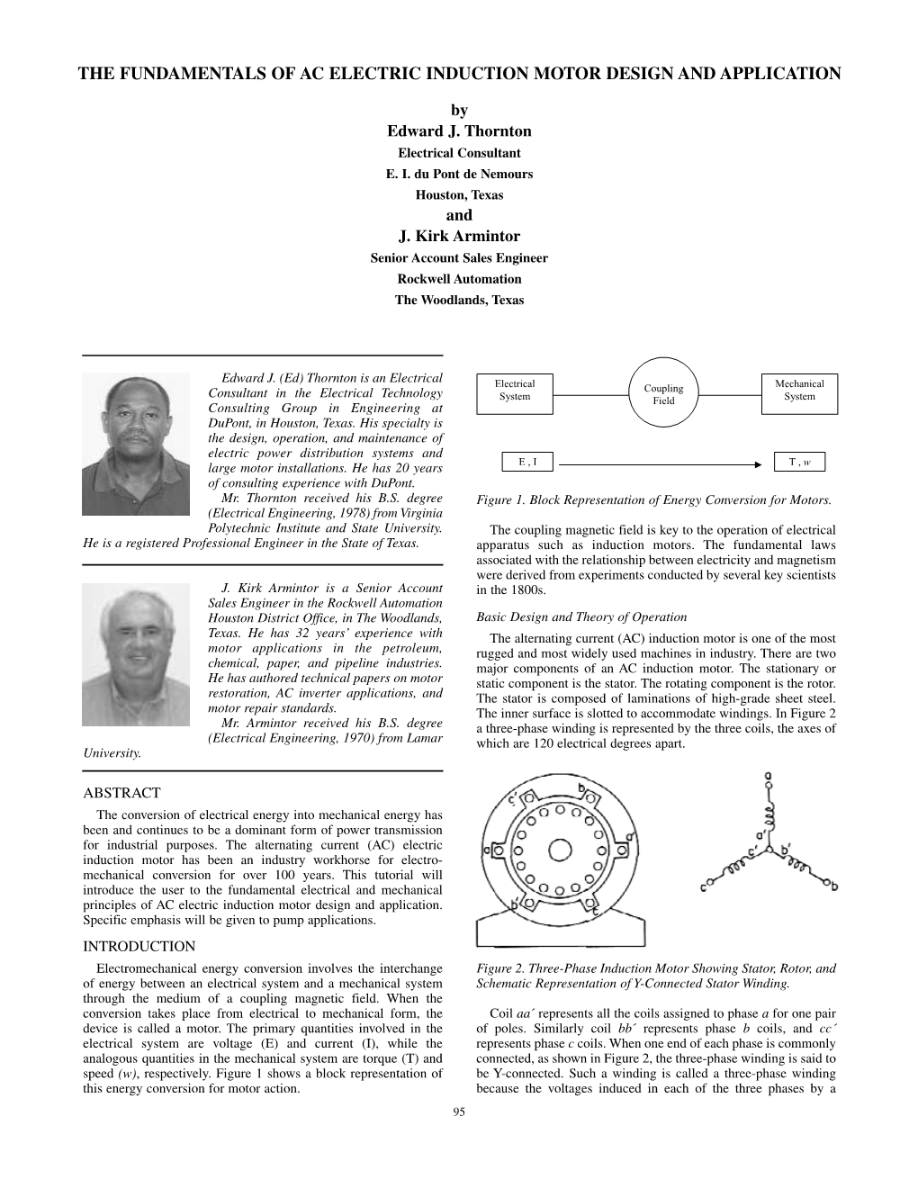 The Fundamentals of Ac Electric Induction Motor Design and Application