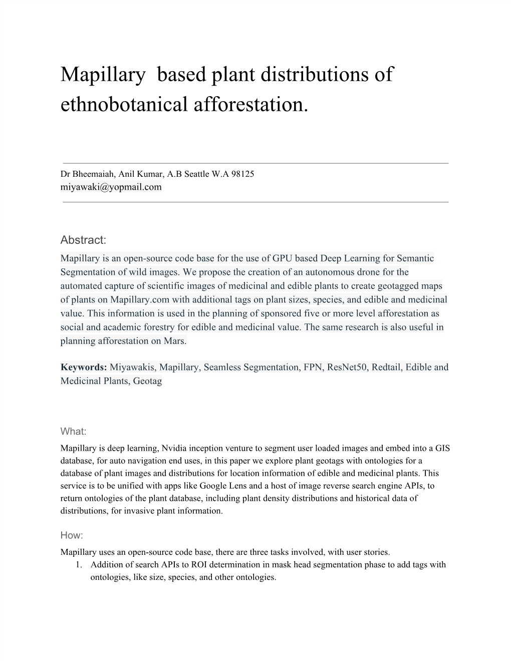 Mapillary Based Plant Distributions of Ethnobotanical Afforestation