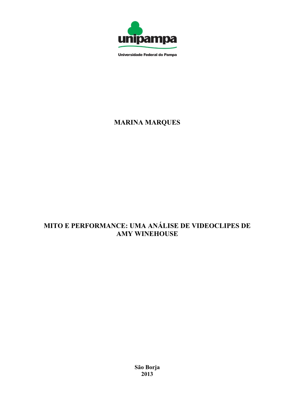 Marina Marques Mito E Performance: Uma Análise De Videoclipes De Amy