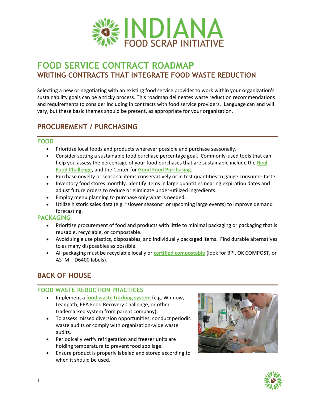 Food Service Contract Roadmap Writing Contracts That Integrate Food Waste Reduction
