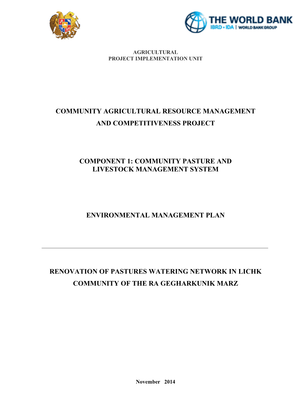 Community Agricultural Resource Management and Competitiveness Project