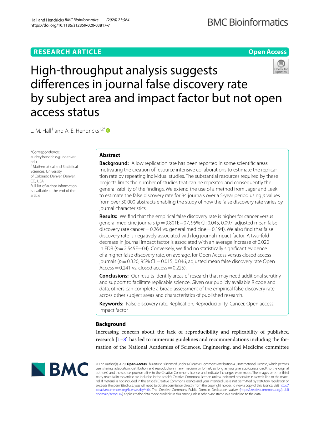 High-Throughput Analysis Suggests Differences in Journal False