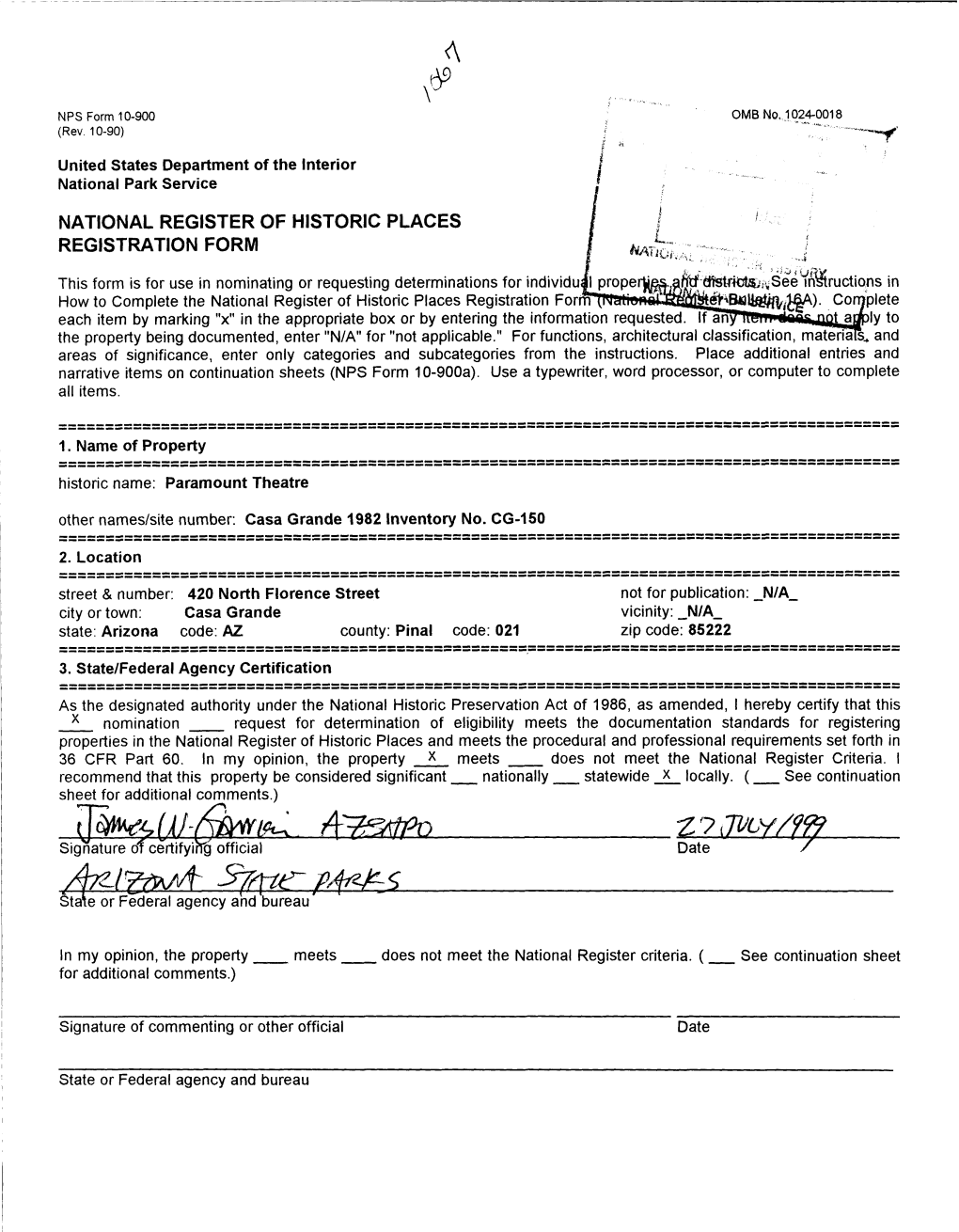 National Register of Historic Places Registration Form