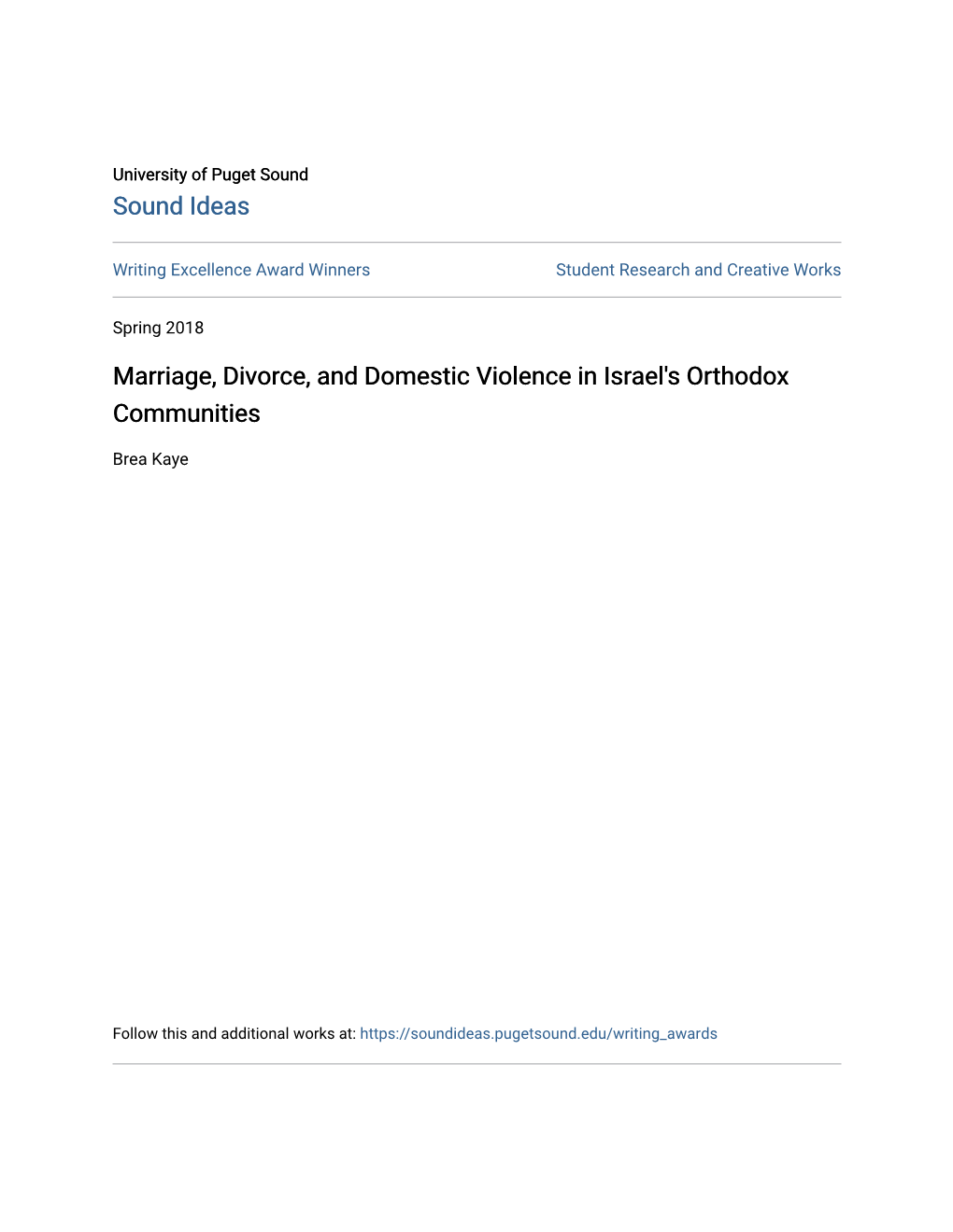 Marriage, Divorce, and Domestic Violence in Israel's Orthodox Communities