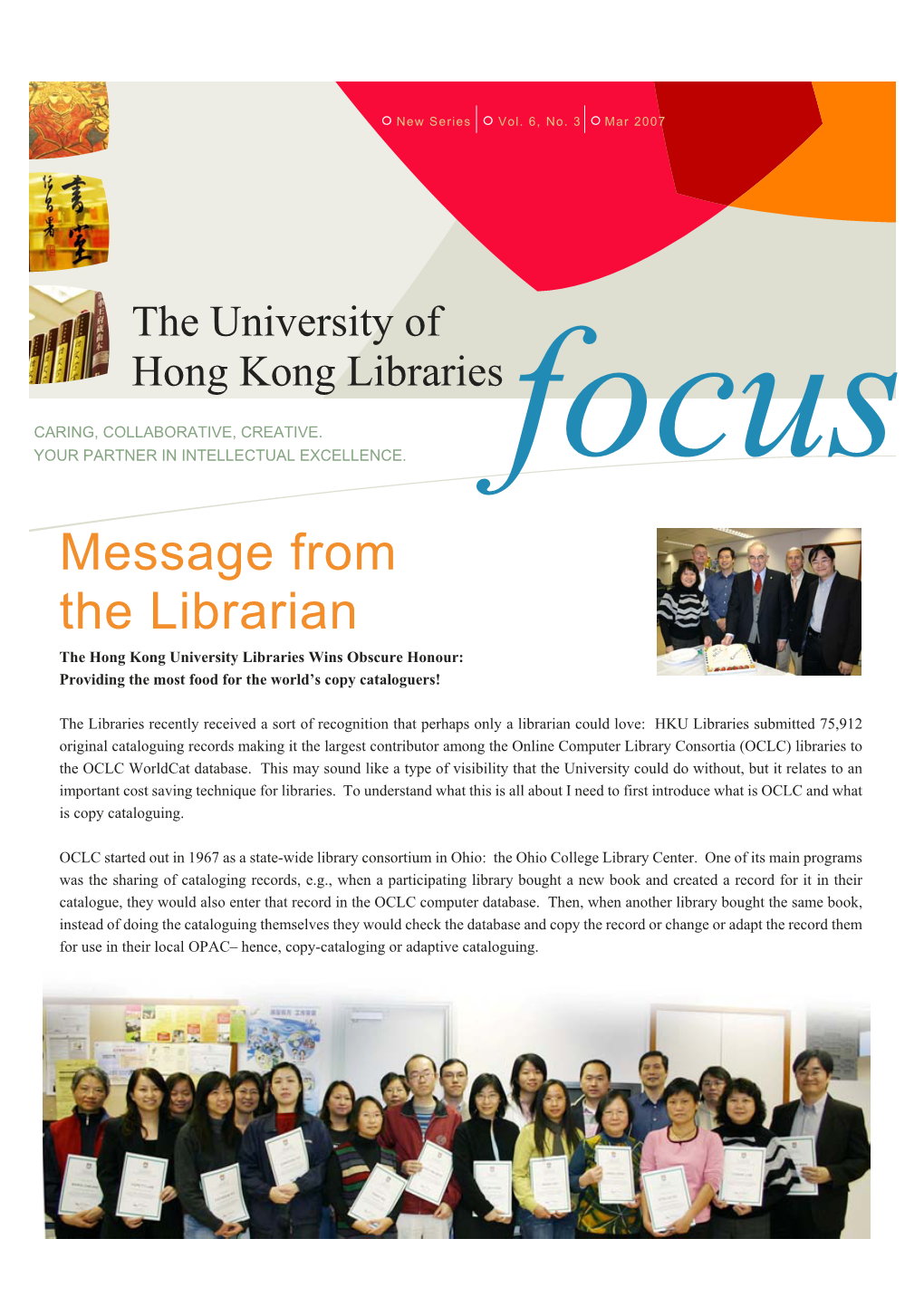 Message from the Librarian