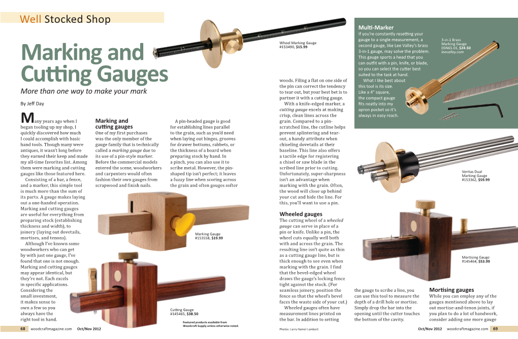 Marking and Cutting Gauges