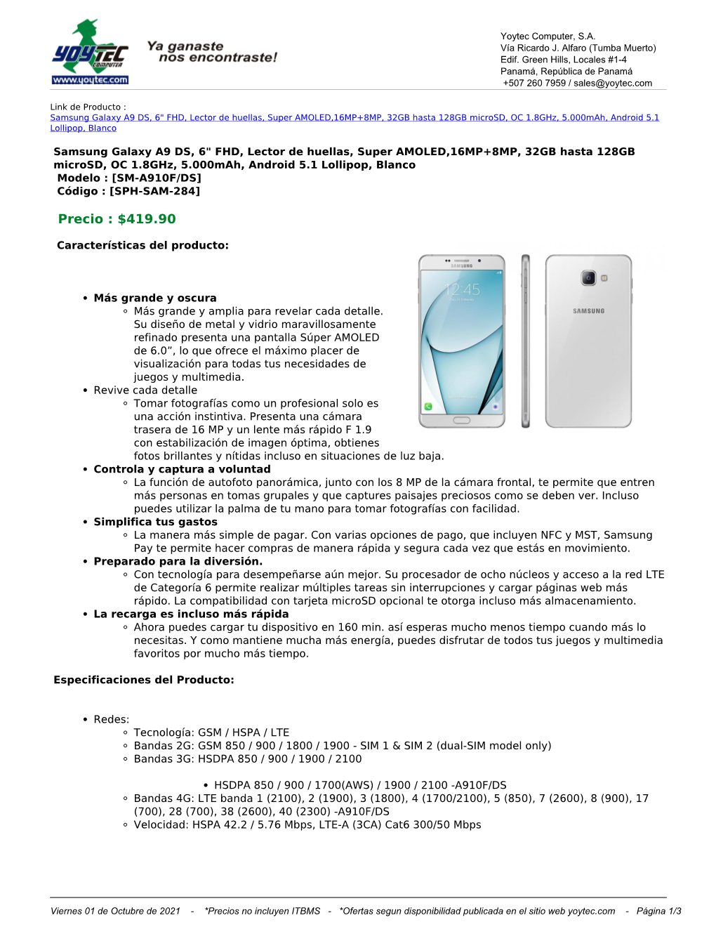 Samsung Galaxy A9 DS, 6