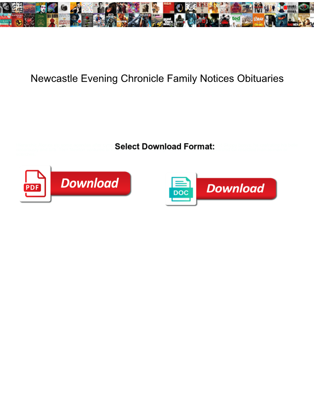 Newcastle Evening Chronicle Family Notices Obituaries
