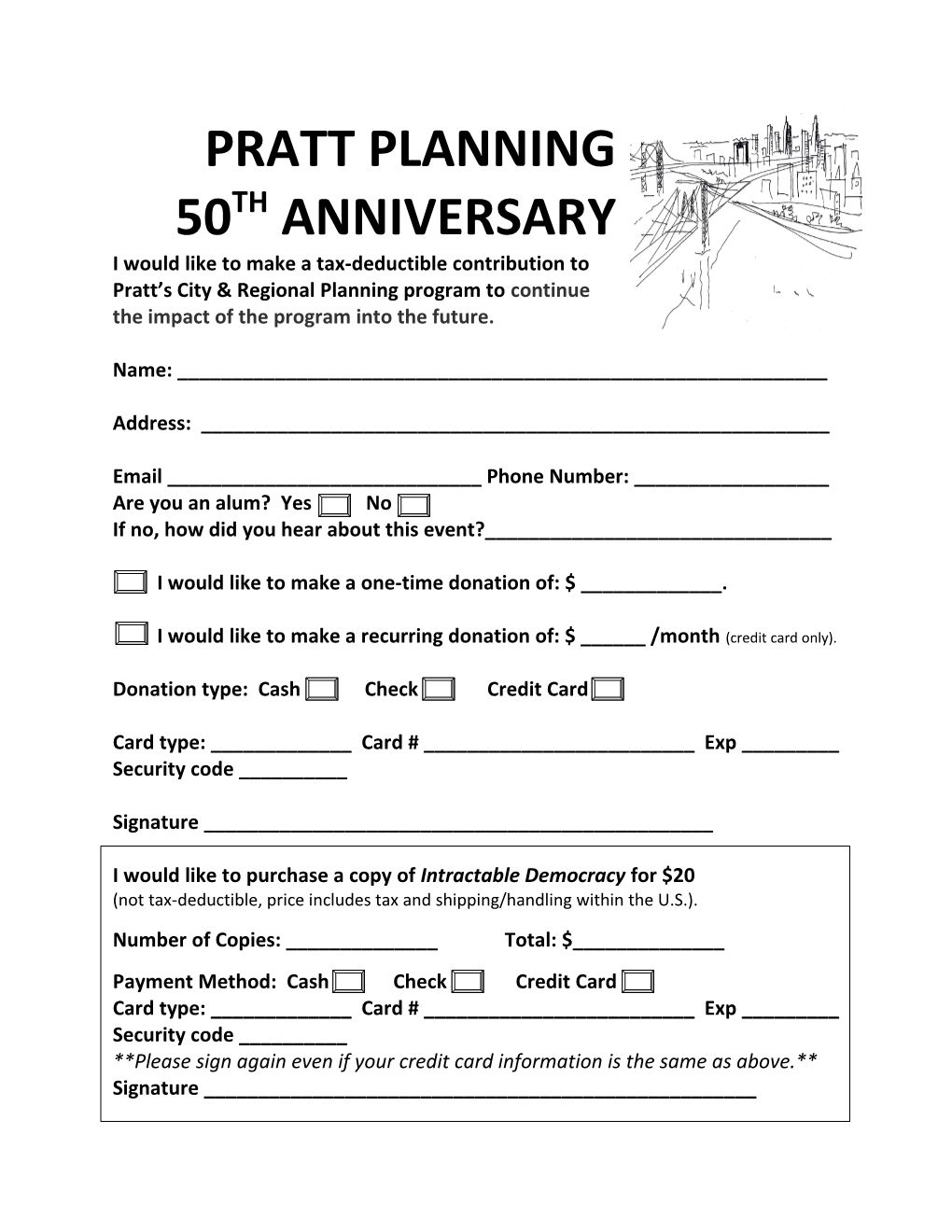 Pratt Planning 50Th Anniversary