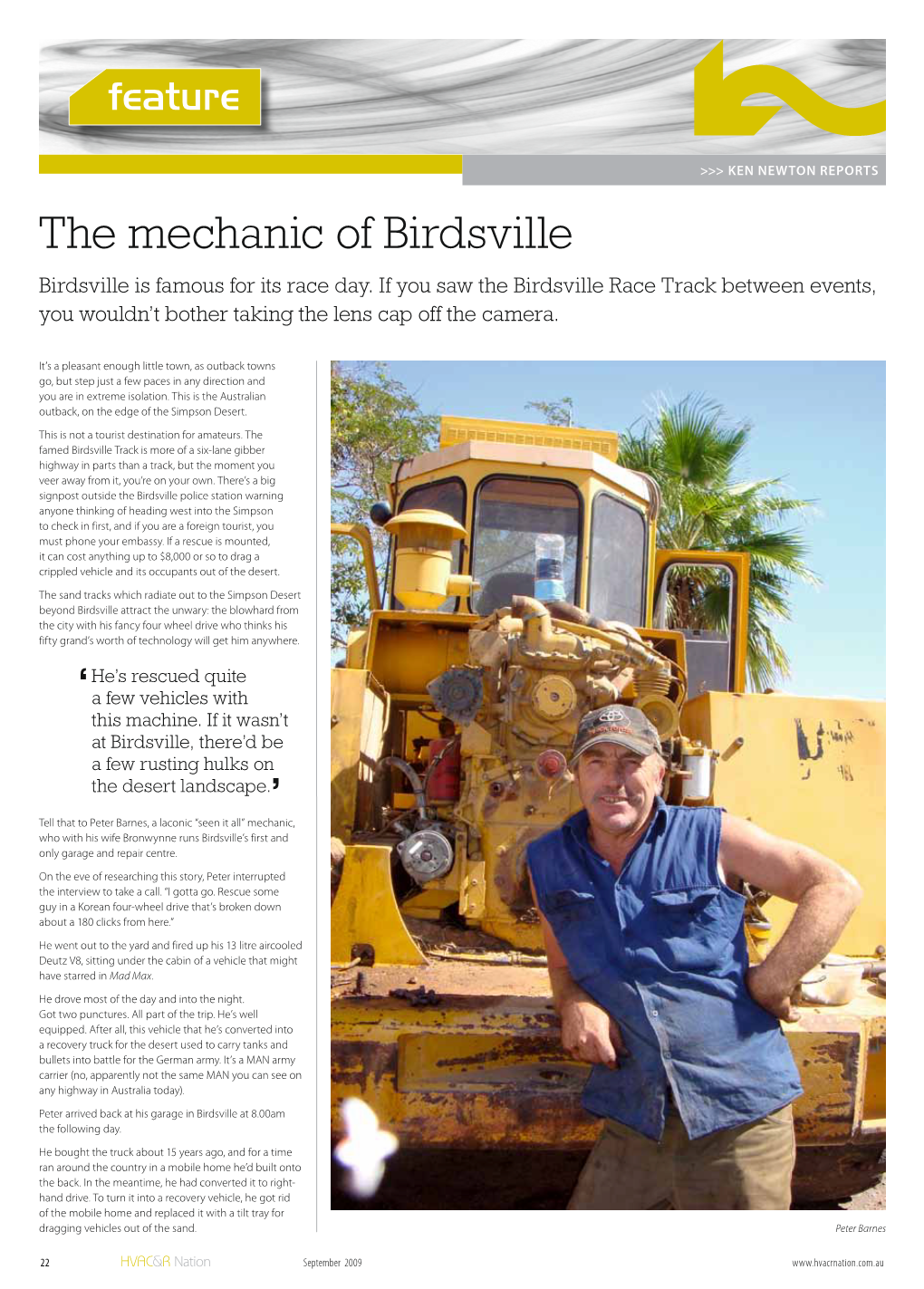 The Mechanic of Birdsville Birdsville Is Famous for Its Race Day