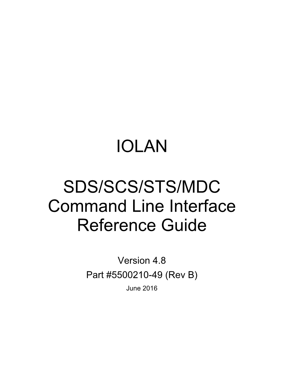 IOLAN SDS/SCS/STS/MDC Command