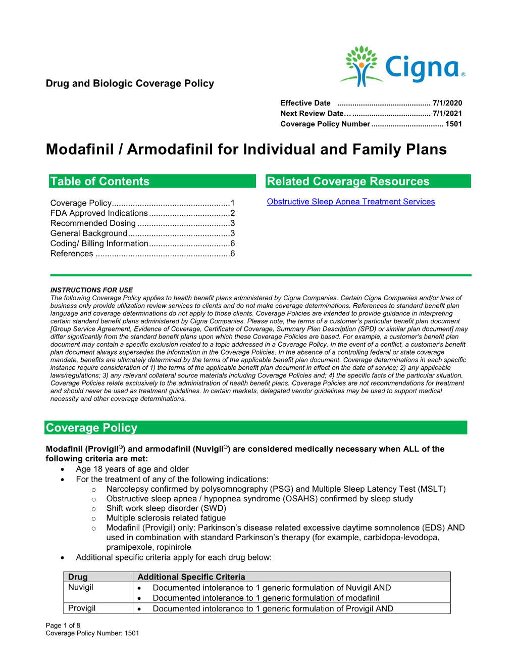 Modafinil/Armodafinil (Provigil ® /Nuvigil