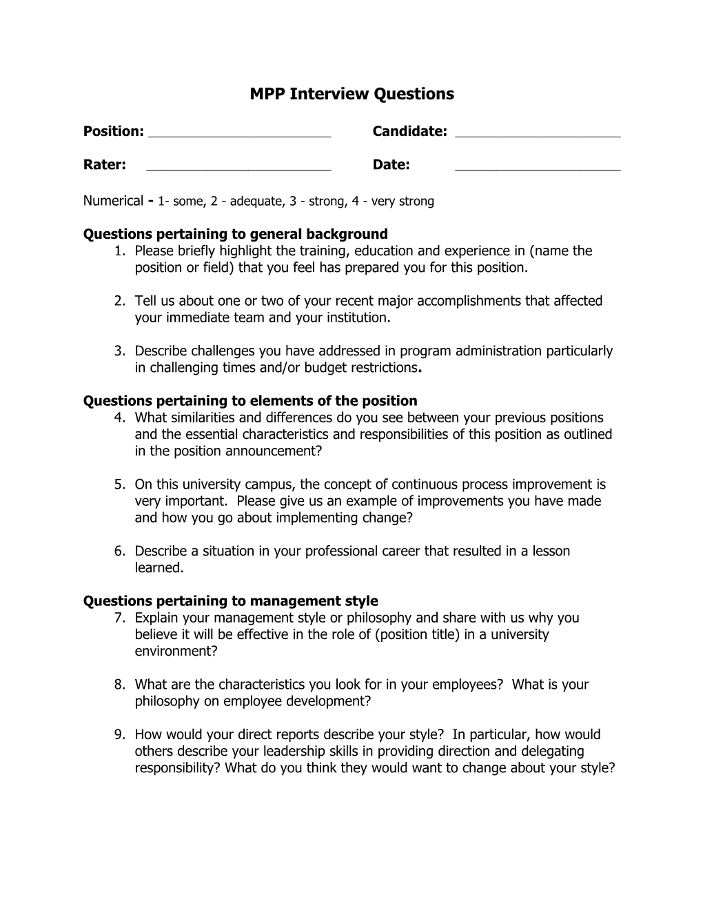 MPP Interview Questions