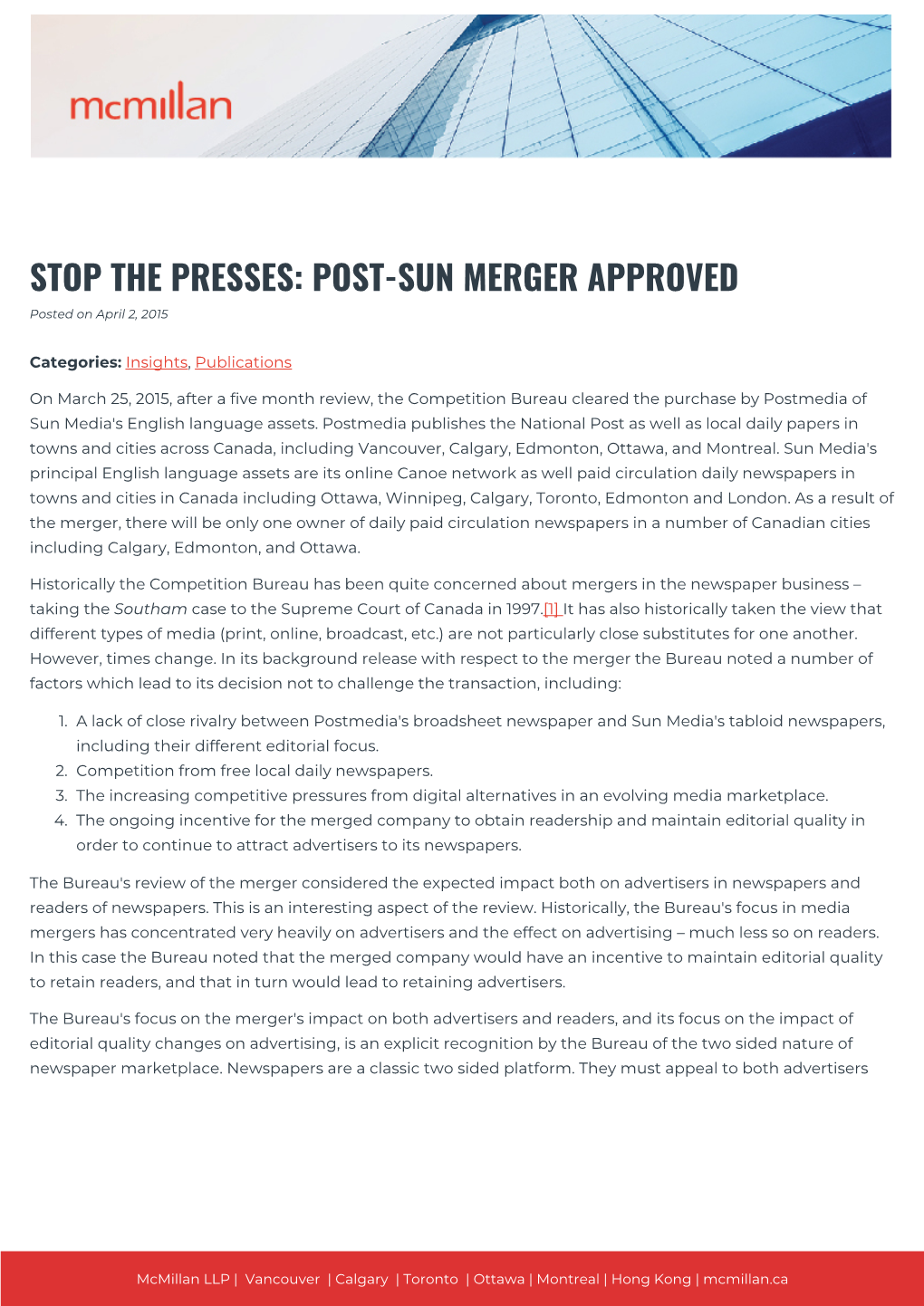 POST-SUN MERGER APPROVED Posted on April 2, 2015