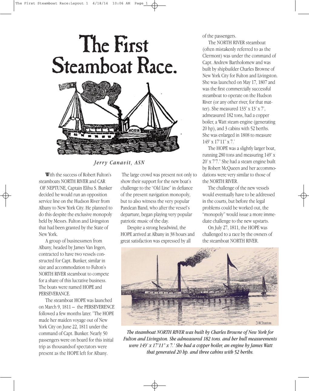 The First Steamboat Race