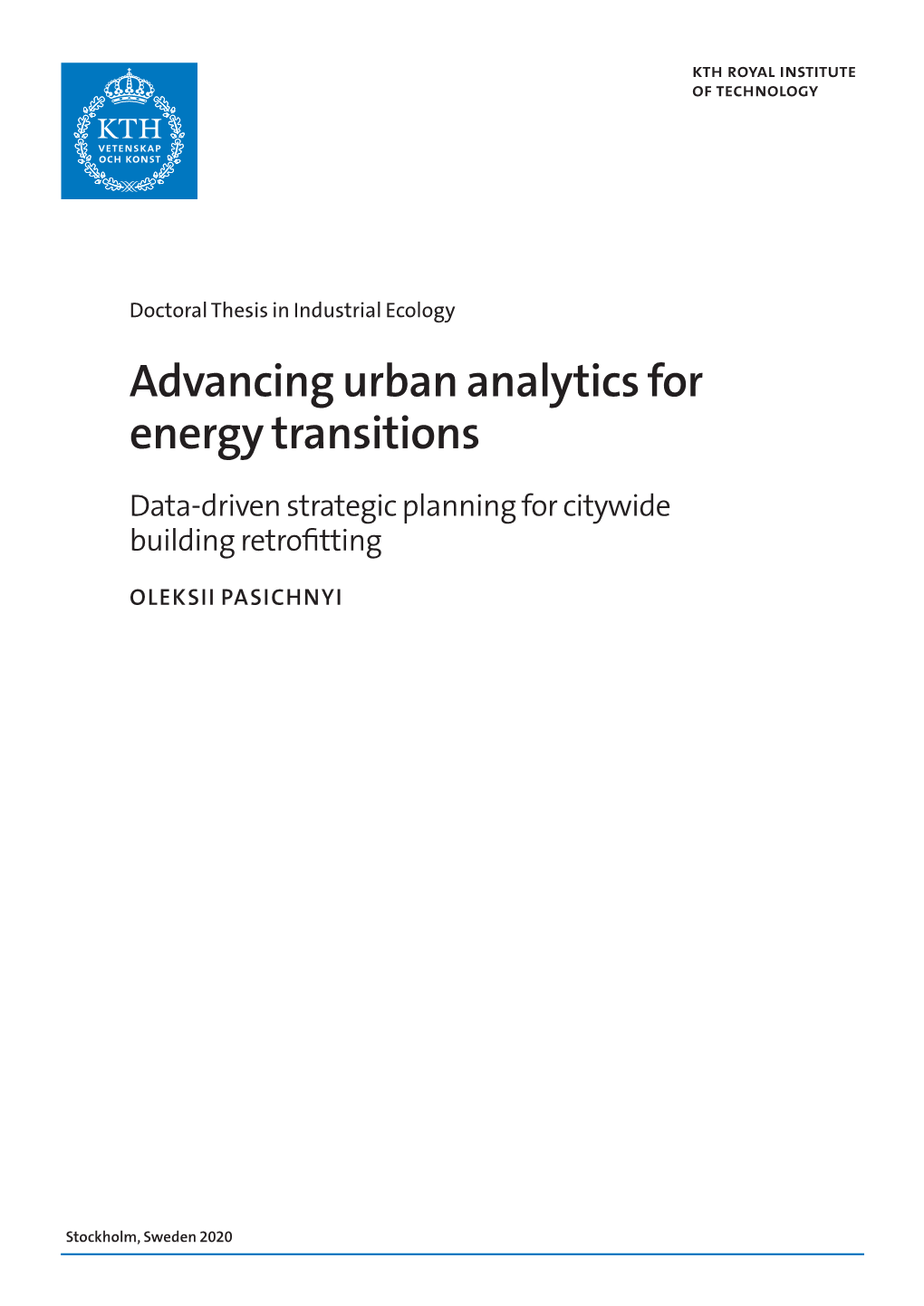 Advancing Urban Analytics for Energy Transitions