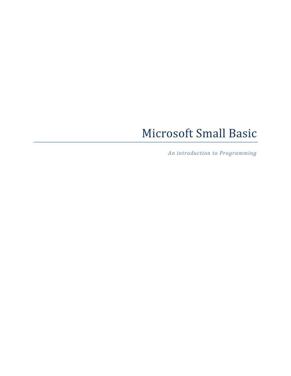 Microsoft Small Basic