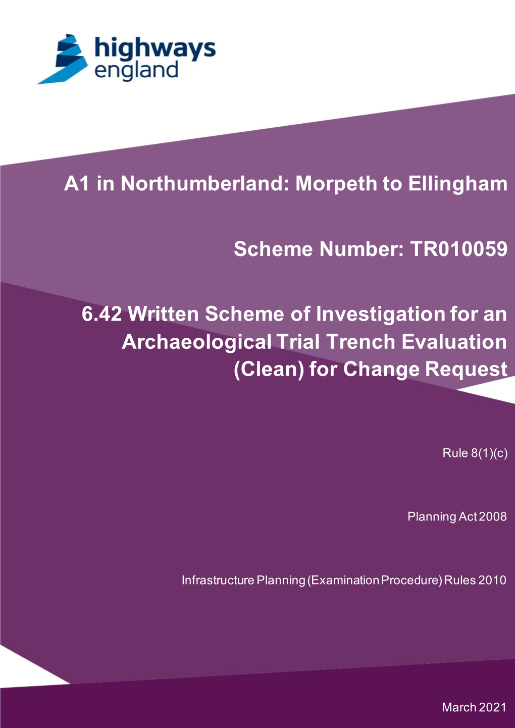 A1 in Northumberland: Morpeth to Ellingham Scheme Number