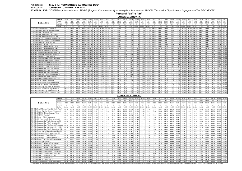 LINEA N. 138 Percorsi Aa E Ar.Pdf