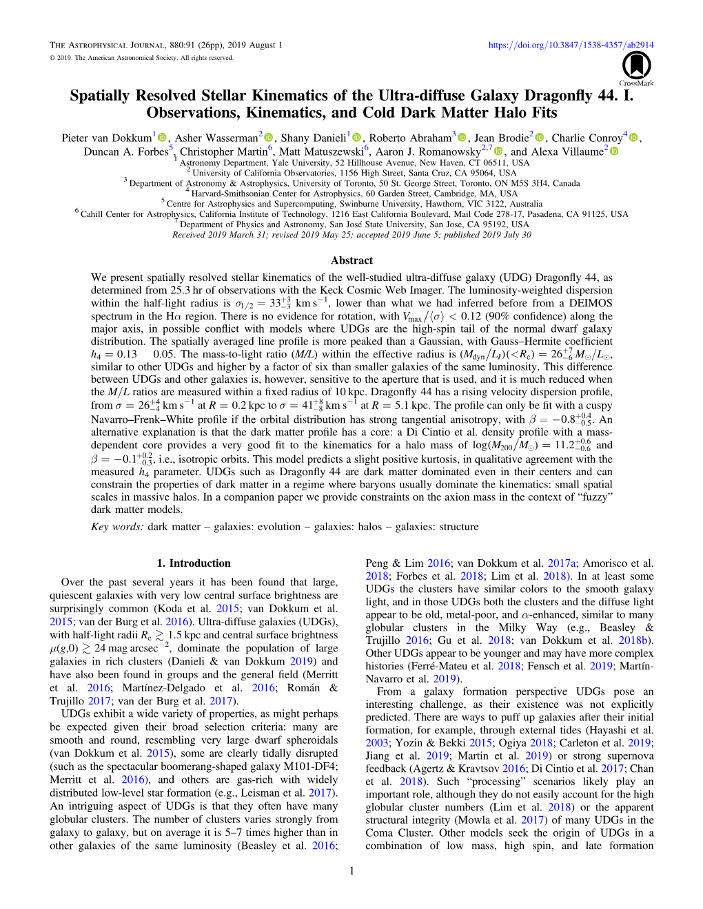 Spatially Resolved Stellar Kinematics of the Ultra-Diffuse Galaxy Dragonﬂy 44