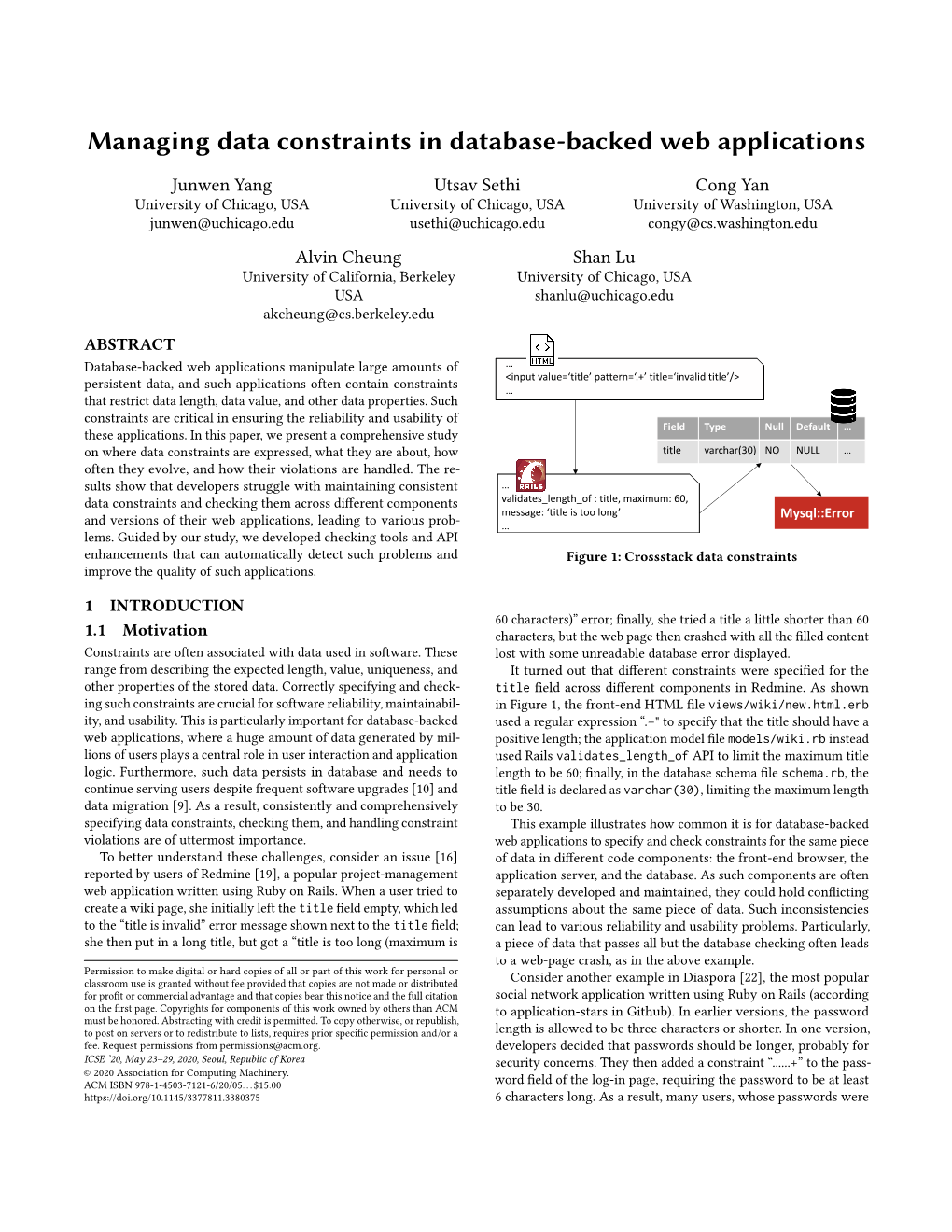 Managing Data Constraints in Database-Backed Web Applications