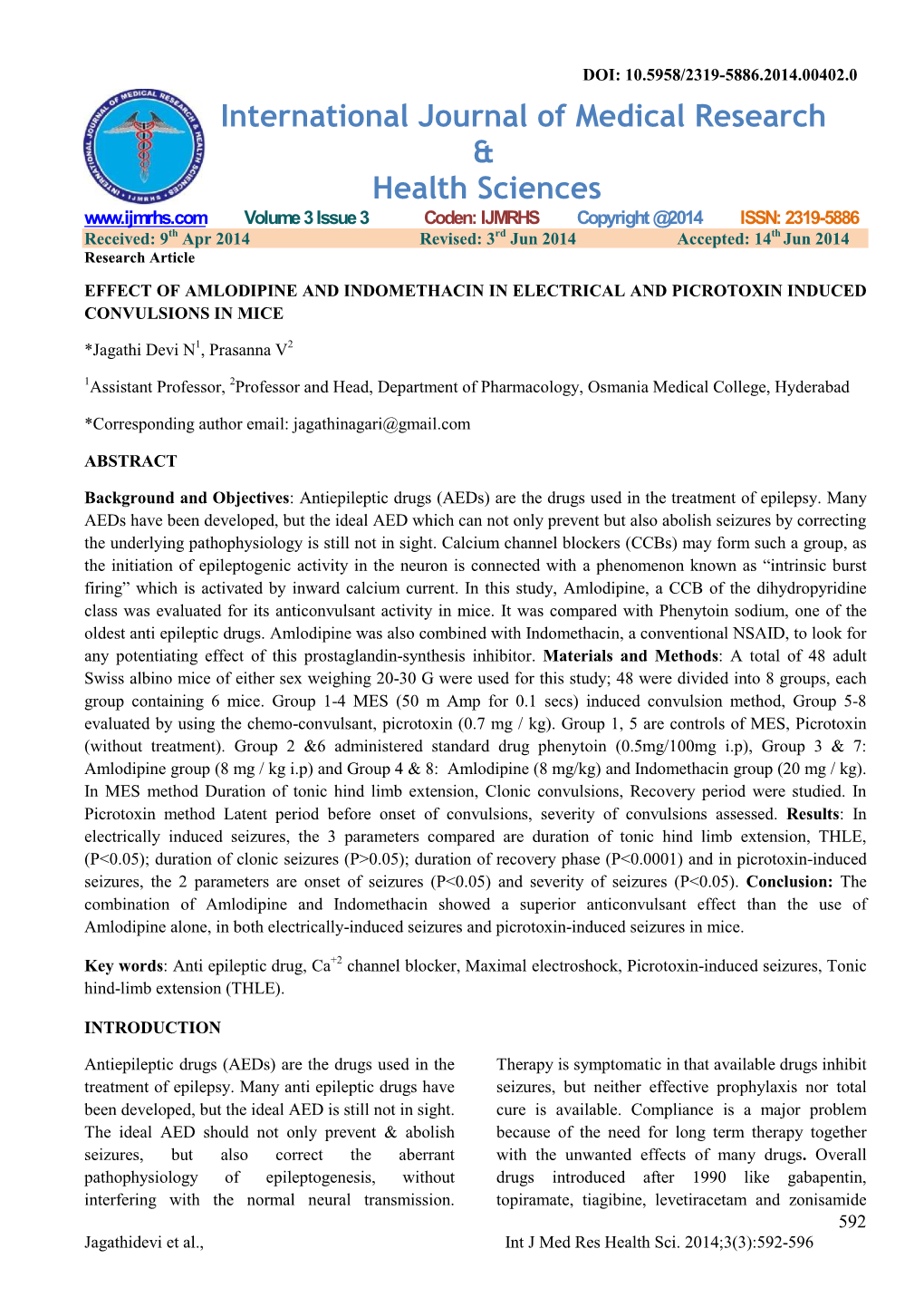 Effect of Amlodipine and Indomethacin in Electrical and Picrotoxin Induced Convulsions in Mice