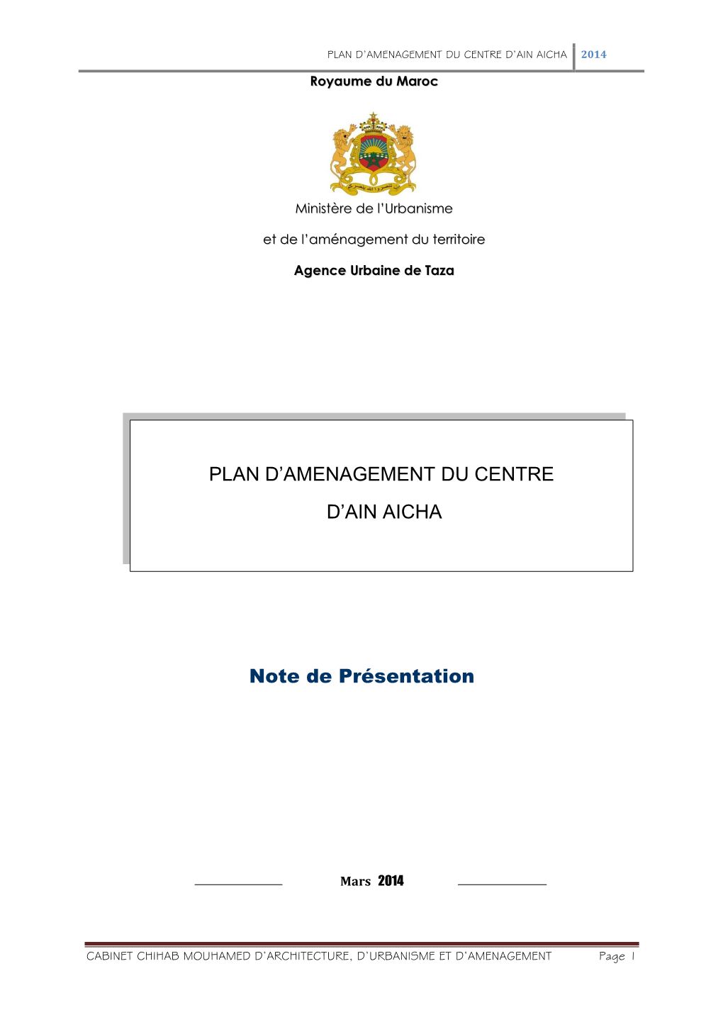 Plan D'amenagement Du Centre D'ain Aicha